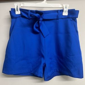 Royal Blue Women's High-waisted Woven Shorts